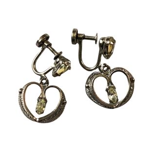Vintage Sterling Silver Heart earrings